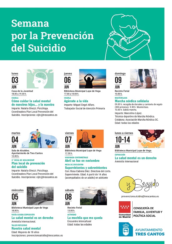 Tres Cantos organiza Semana Prevención del Suicidio y Salud Mental