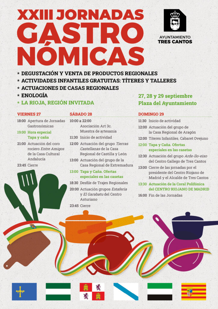 XXIII Jornadas Gastronómicas Tres Cantos del 27 al 29 septiembre