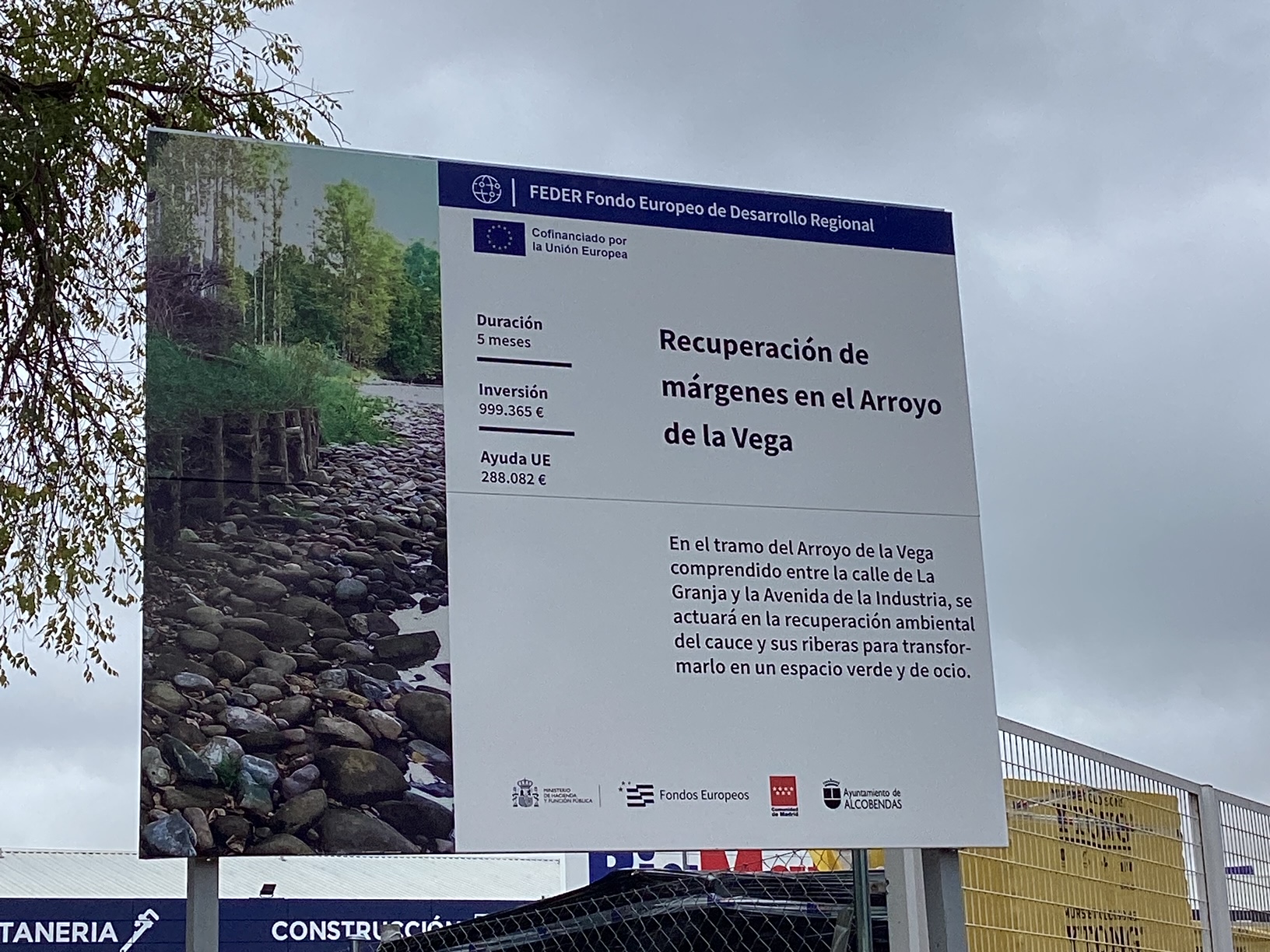 Nueva Senda Verde 1km en el arroyo de la Vega de Alcobendas