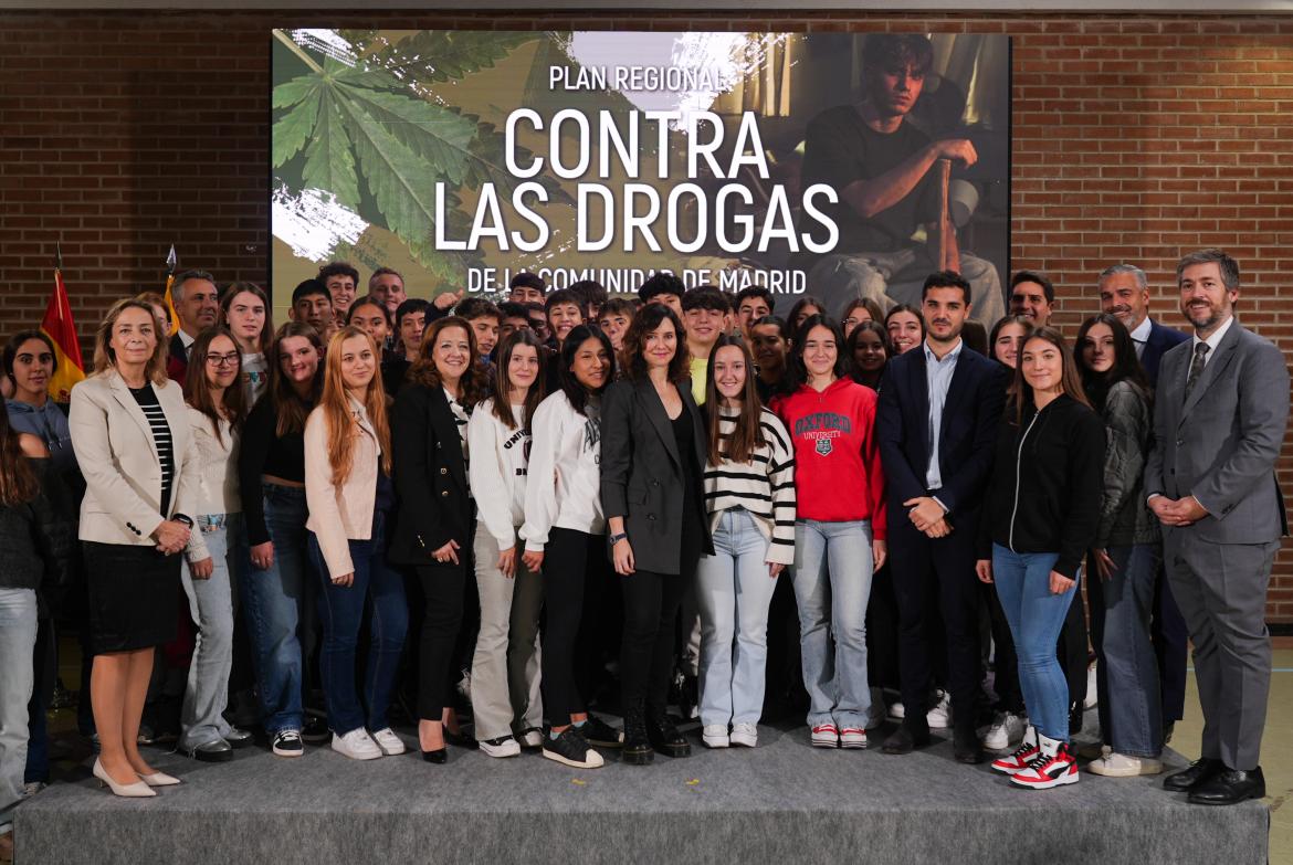 Díaz Ayuso presenta el Plan Regional contra las Drogas con especial atención a los jóvenes