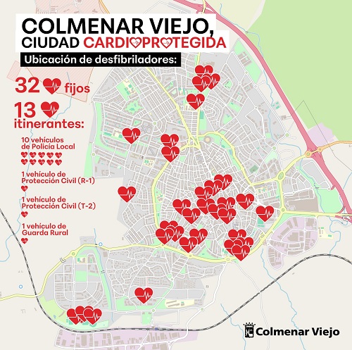 Colmenar Viejo sustituye 23 desfibriladores por otros más efectivos