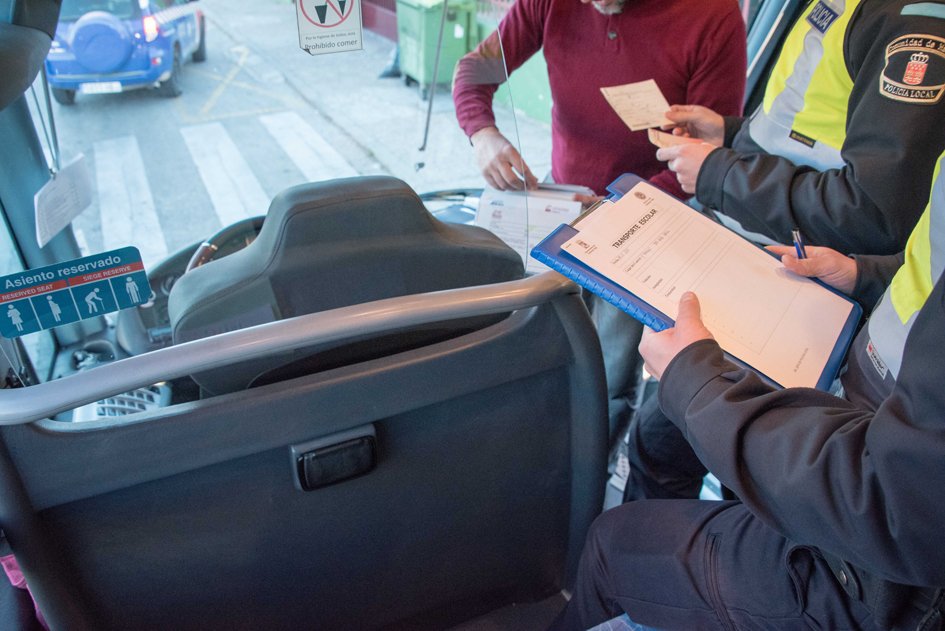 Campaña inspección y control transporte escolar Colmenar Viejo